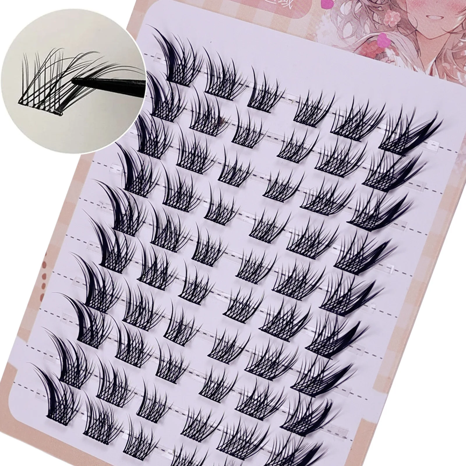 Eyelash Extension Fox Eye - Fluffy Fox Eye Cluster Lashes Reusable