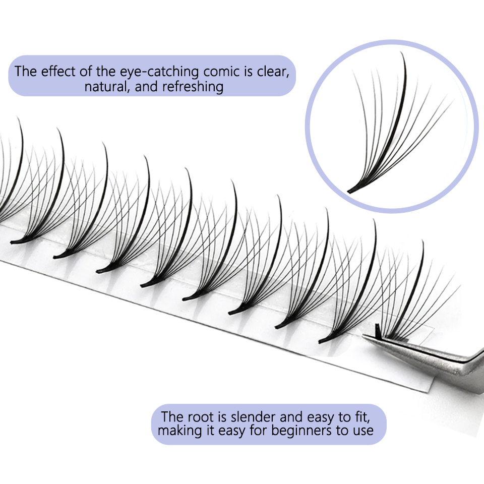 AGUUD Pointy Base Wispy Premad - огляд і ціна Eyelash Extension Human Hair