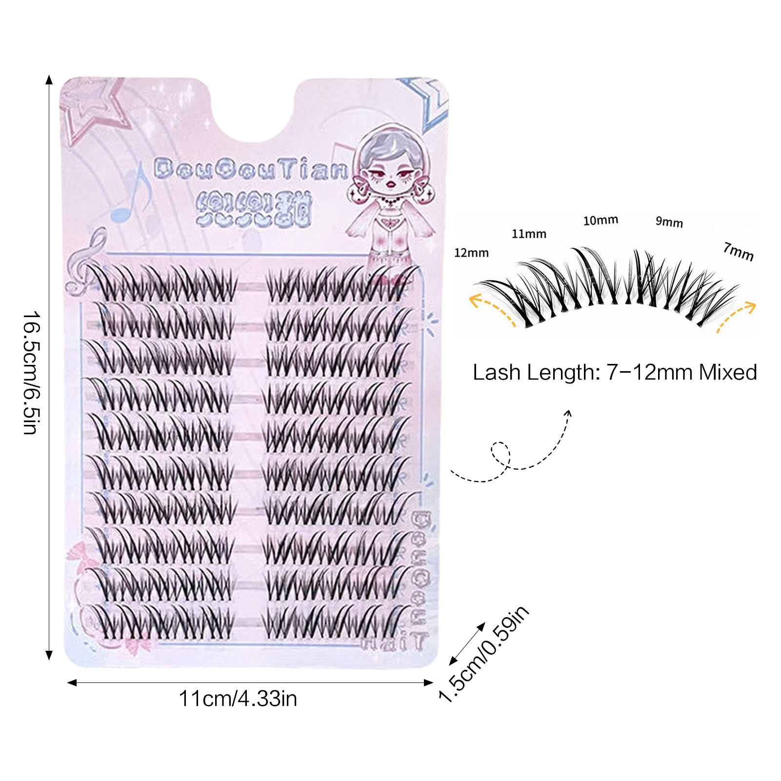 Fox-style False Eyelashes 7-12 - огляд і ціна Eyelash Extension Human Hair