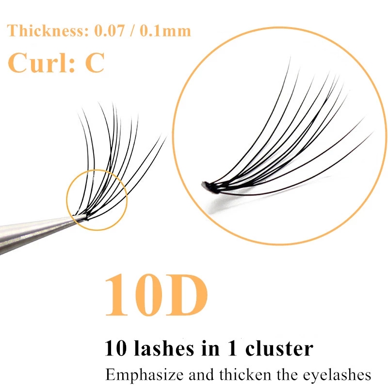 10D Faux Mink Eyelash Clusters - огляд і ціна Eyelash Extension Human Hair