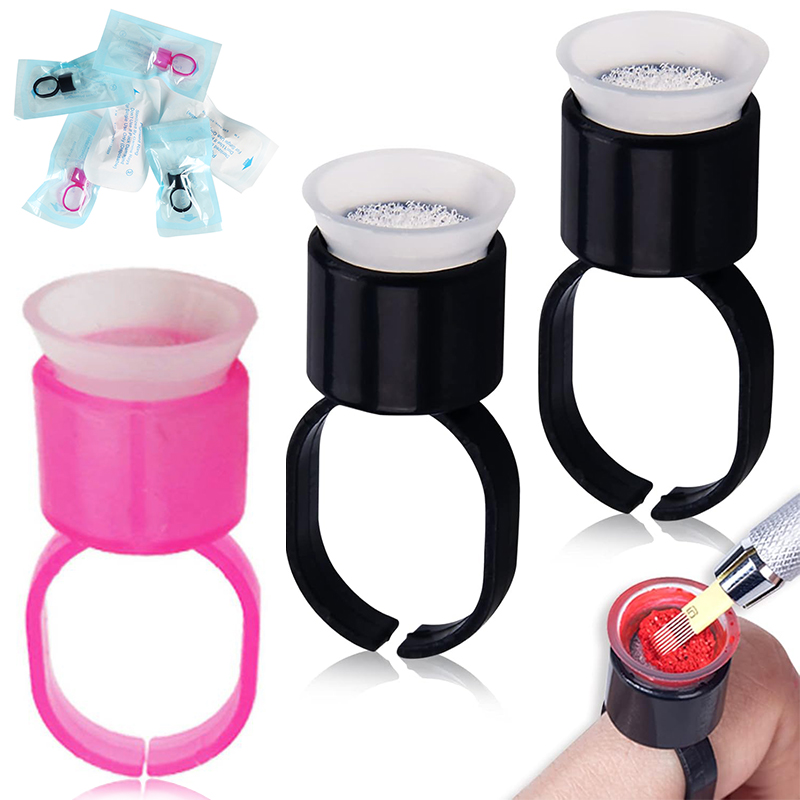 50/100PCS Tattoo Ink Ring Cups - огляд і ціна Eyelash Extension Permanent