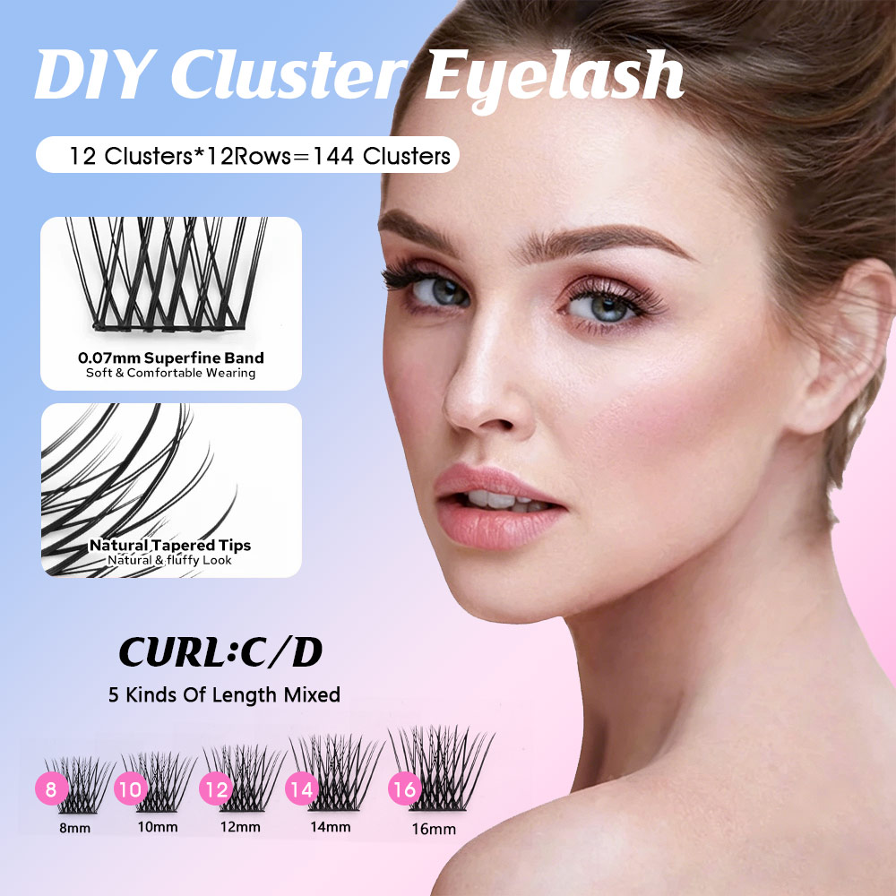 144 pcs DIY Cluster Segmented  - огляд і ціна Eyelash Extension Remover At Home