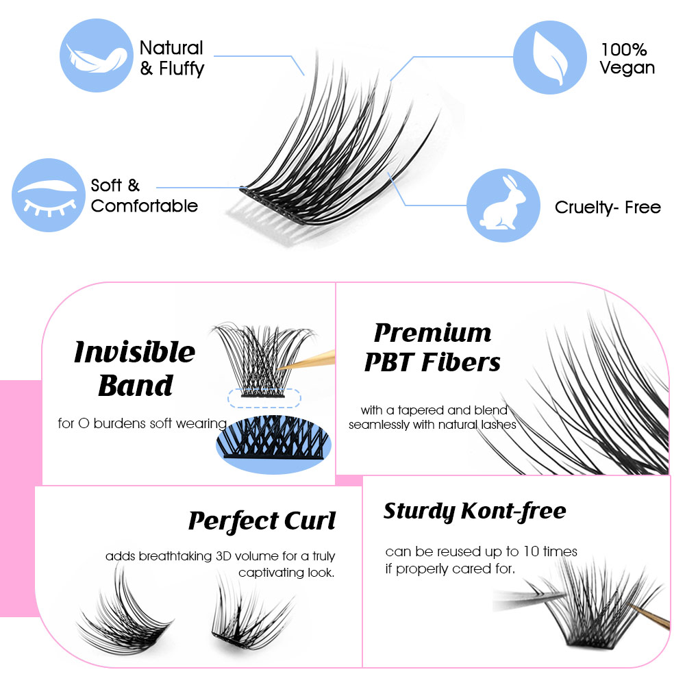 144 pcs DIY Cluster Segmented  - огляд і ціна Eyelash Extension Remover At Home