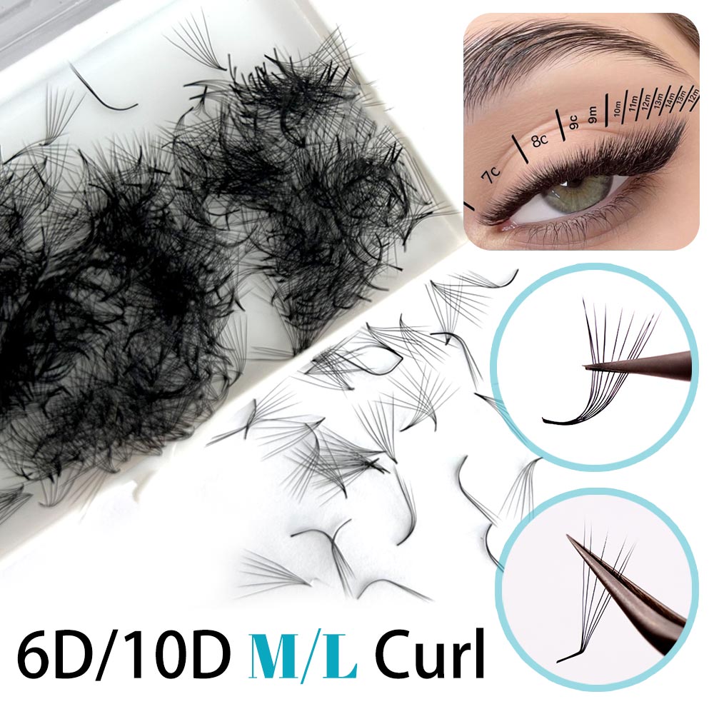 500 Fans 6D 6mm 10D M L Specia - огляд і ціна Eyelash Extension Fox Eye