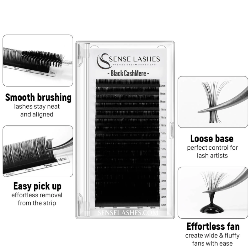 SENSE LASHES Black Cashmere Tr - огляд і ціна Eyelash Extension Human Hair