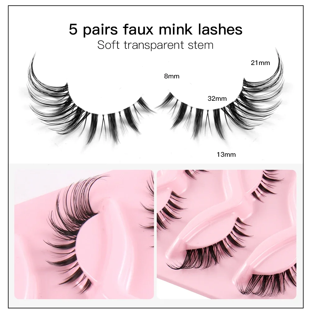 5 Pairs Cat Eye Fake Eyelashes - огляд і ціна Eyelash Extension Fox Eye