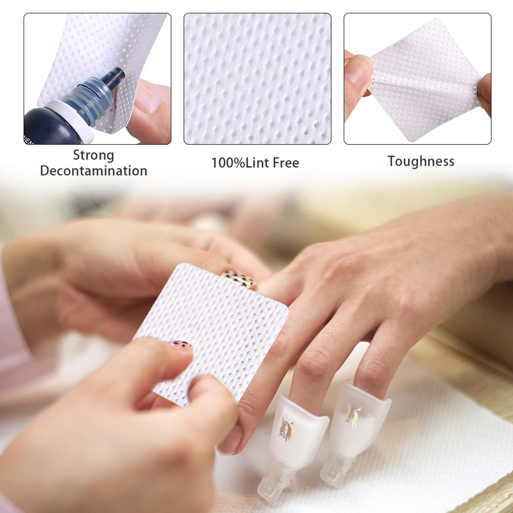 200Pcs Lint-Free Nail Wipes No - огляд і ціна Eyelash Extension Remover Gel