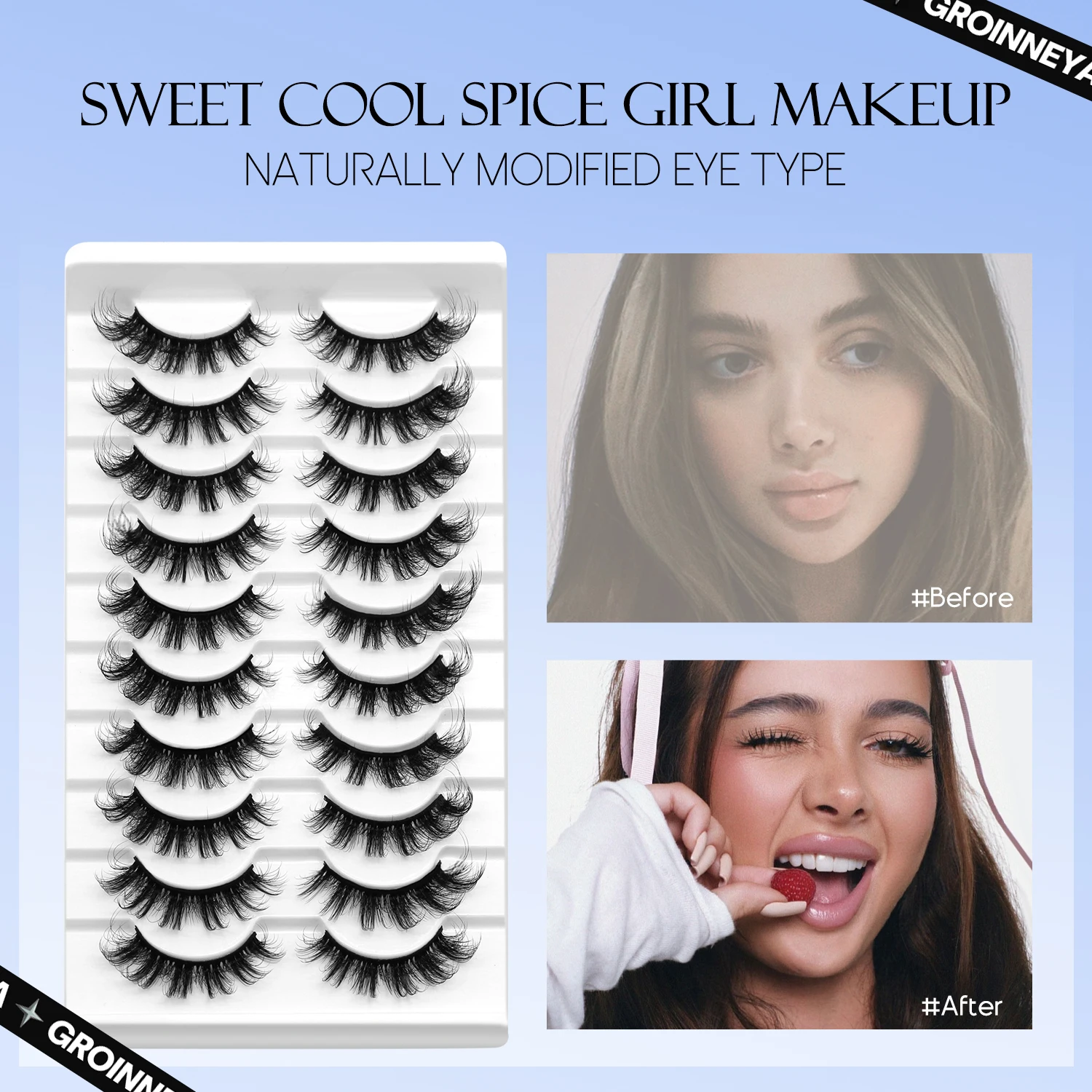 Lasvirey Fluffy Eyelashes Natu - огляд і ціна Eyelash Extension Cat Eye Wispy